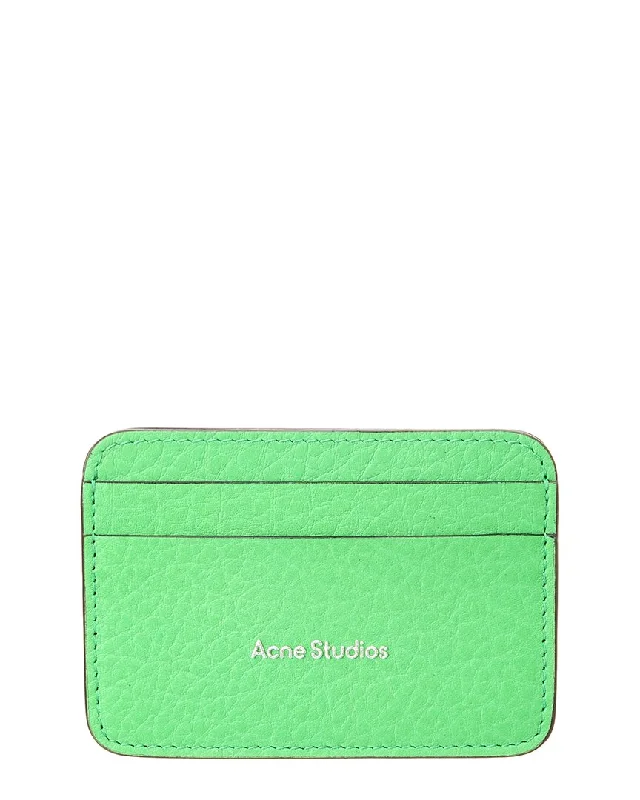 Men’s wallets with extra pocket for cash -Acne Studios Leather Card Holder