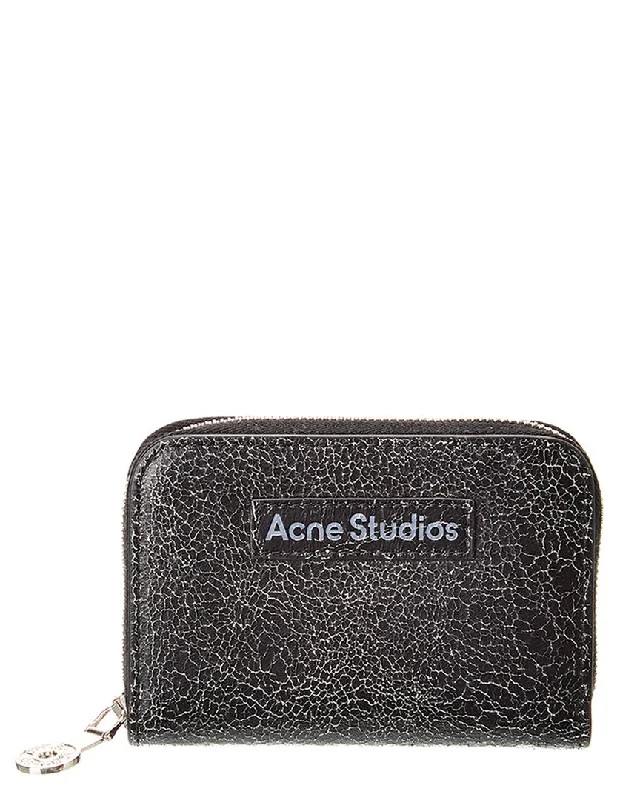 Slim wallets for men with modern designs -Acne Studios Logo Leather Card Case