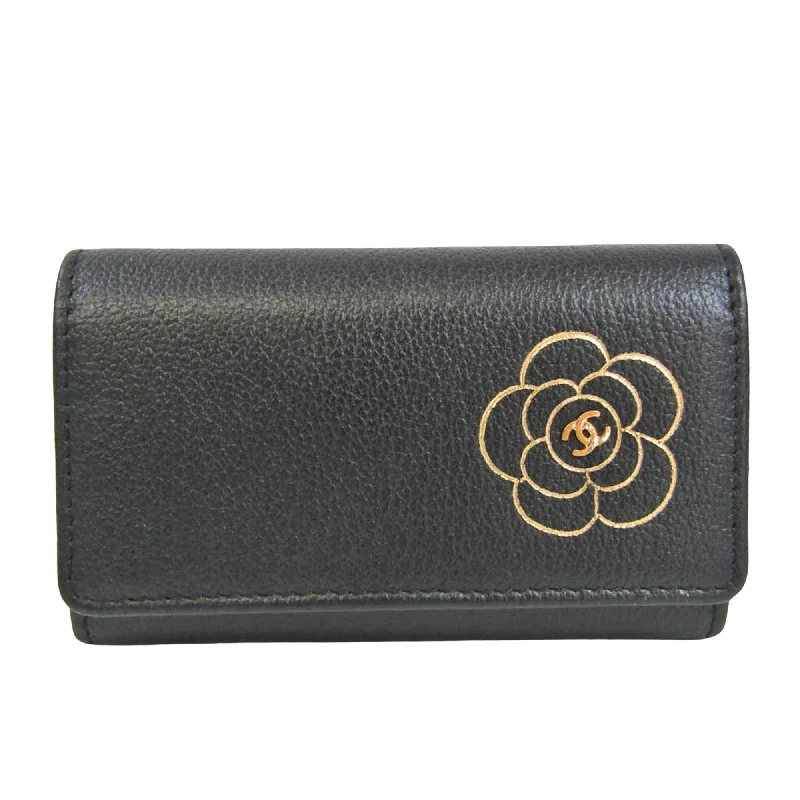 Unisex wallets with coin pouch -Chanel Camellia  Leather Wallet  (Pre-Owned)