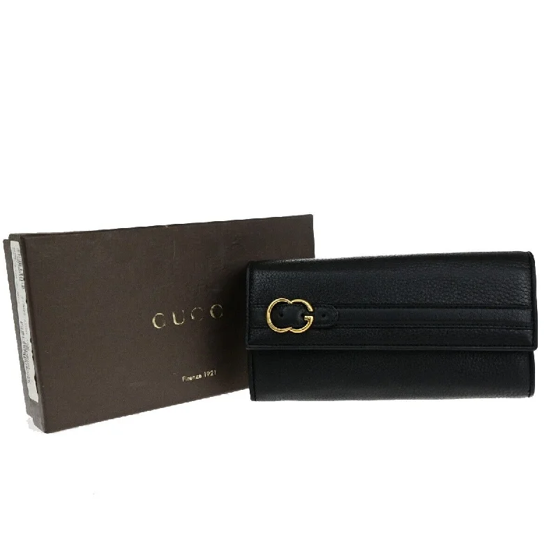 Keychains for gifting on birthdays -Gucci Logo  Leather Wallet  (Pre-Owned)