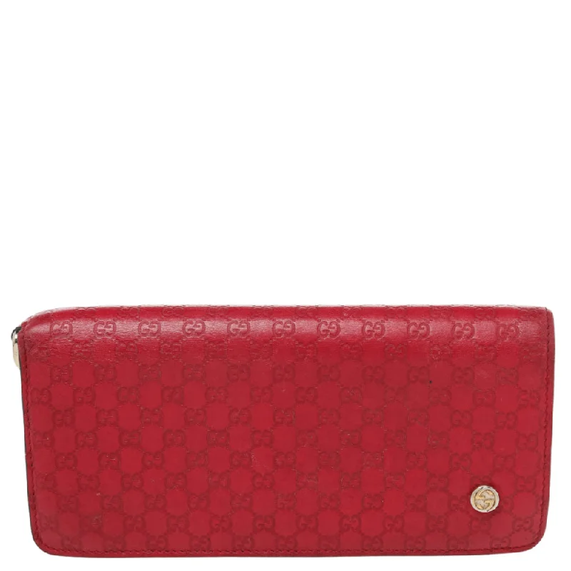 Minimalist wallets with coin compartments -Gucci Red Microguccissima Leather Bifold Wallet..