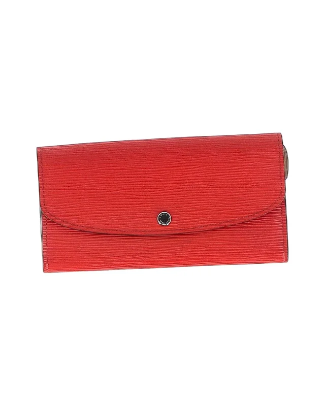 Leather wallets with multiple card slots and compartments -Louis Vuitton Emilie Wallet in Red Epi Leather