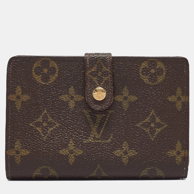 Fashionable wallets for women with snap closure -Louis Vuitton Monogram Canvas French Compact Wallet