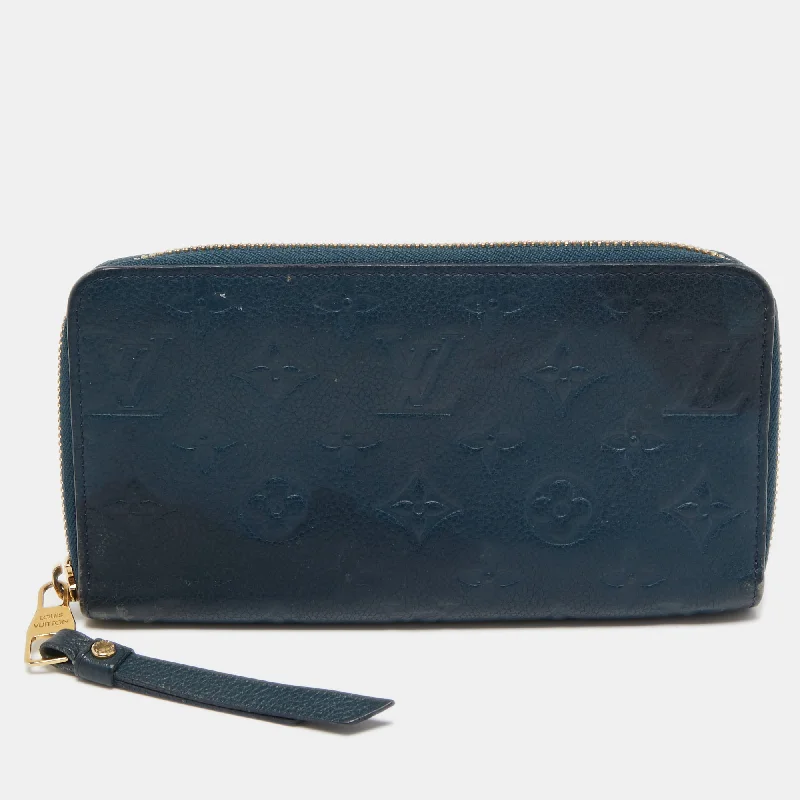 Wallets with billfold compartments for men -Louis Vuitton Orage Monogram Empreinte Leather Zippy Wallet..