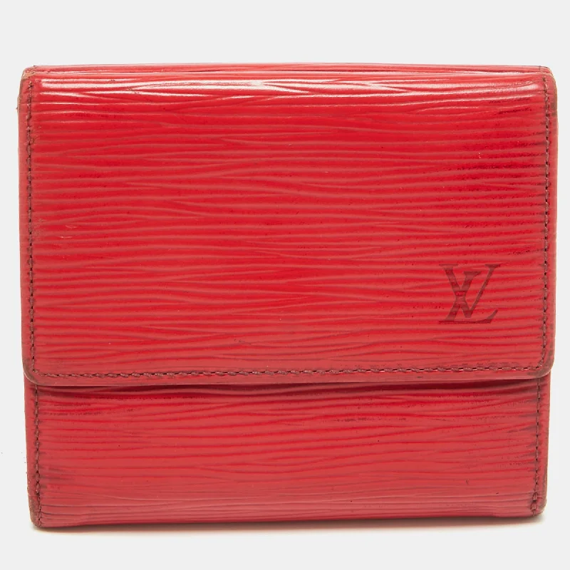 RFID protection wallets with simple design -Louis Vuitton Red Epi Leather Elise Wallet..