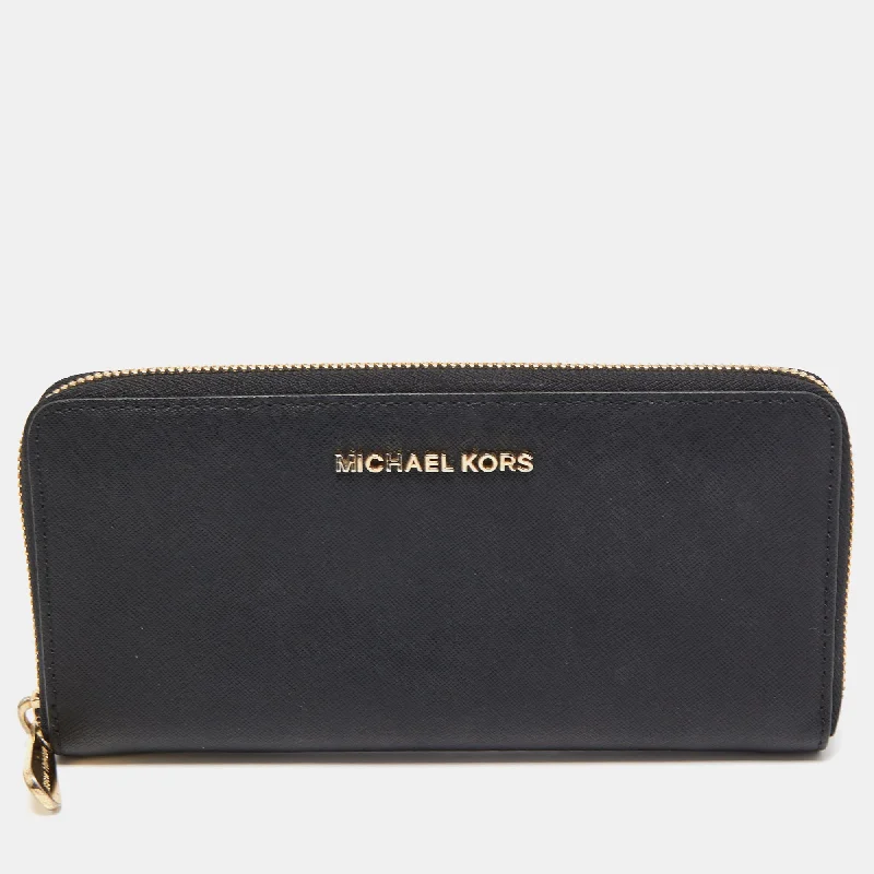 RFID wallets for security -Michael Kors Black Leather Bedford Zip Around Wallet