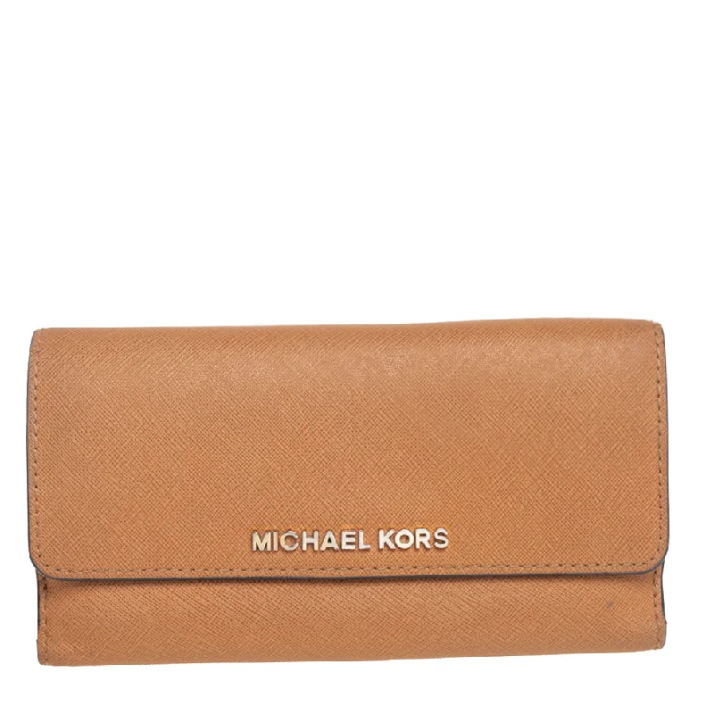 Keychains with customized designs for personal touch -Michael Kors Tan Leather Continental Wallet..