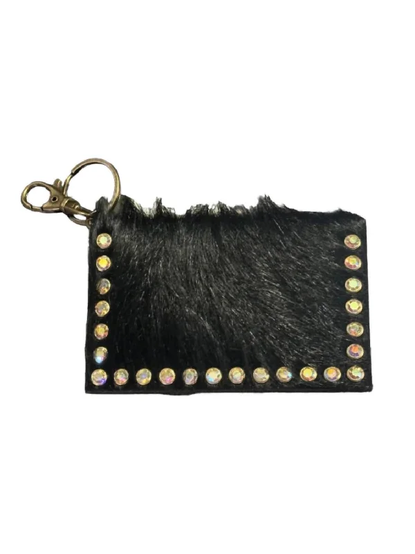 Wallets with eco-conscious materials -Women's Long Haired Hide Wallet In Black