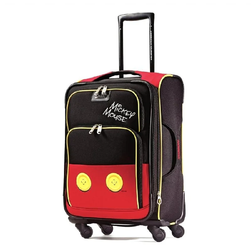 Suitcase for frequent flyers-American Tourister Disney Mickey Mouse Pants Soft-side Spinner 21''