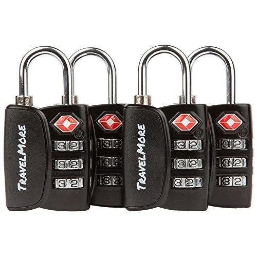 Suitcase for rugged terrain-4 Pack Open Alert Indicator Tsa Approved 3 Digit Luggage Locks For Travel Suitcase & Baggage