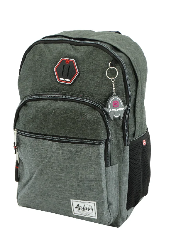 Stylish backpack-667962, Airliner, Backpack w/Laptop Sleeve - Grey/Grey