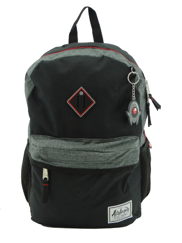 Large capacity backpack-668161, Airliner, Backpack w/Laptop Sleeve - Black/Grey