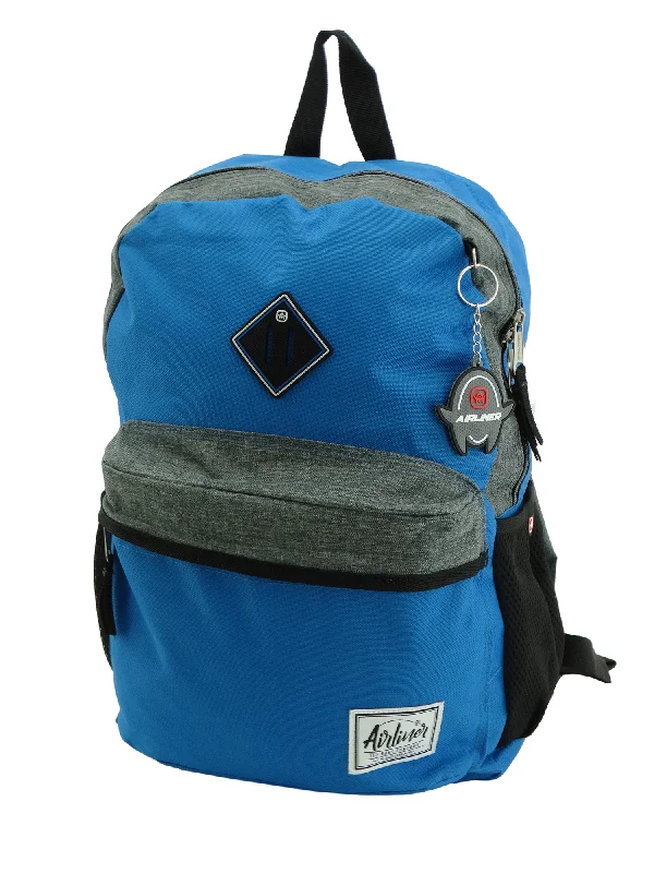 Backpack for outdoor use-668164, Airliner, Backpack w/Laptop Sleeve - Blue/Grey