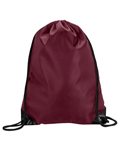 Suitcase with durable wheels-8886 Ultraclub® Value Drawstring Pack - Maroon - One