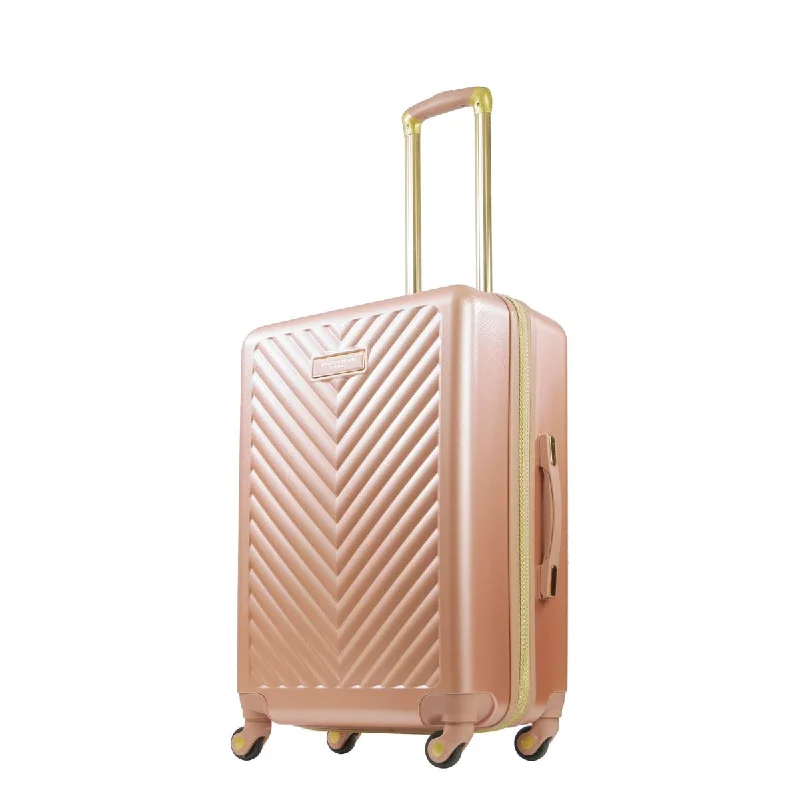 Suitcase with expandable pockets-Addie 26" Hardside Spinner Luggage, Rose Gold