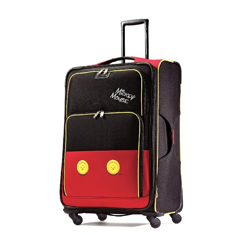 Suitcase with bold colors-American Tourister Disney Mickey Mouse 28" Spinner Red Pants