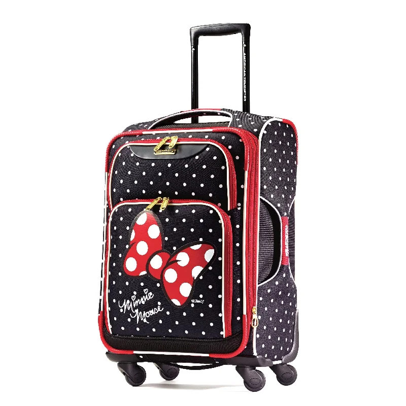 Suitcase with sleek straps-American Tourister Disney Minnie Mouse Carry-On Spinner