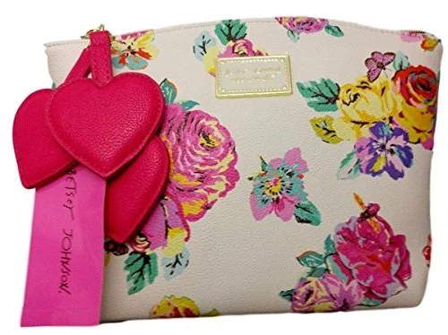 Suitcase with expandable pockets-Betsey Johnson Cosmo Pouch Floral Coeti