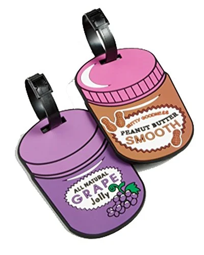 Suitcase for urban explorers-Betsey Johnson Luggage Tags Peanut Butter And Jelly