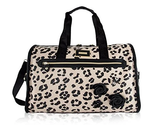 Suitcase with sturdy stitching-Betsey Johnson Travel Weekender (Cheetah)