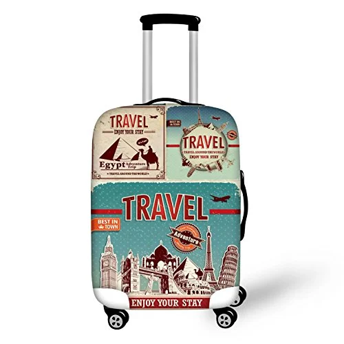 Suitcase with stylish handles-Bigcardesigns Cool Travel Luggage Protective Covers For 22"-26" Suitcase Elastic