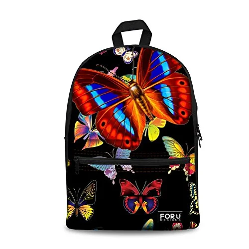 Suitcase for outdoor use-Bigcardesigns Lovely Butterfly Printing Double Shoulder Bookbag Girls