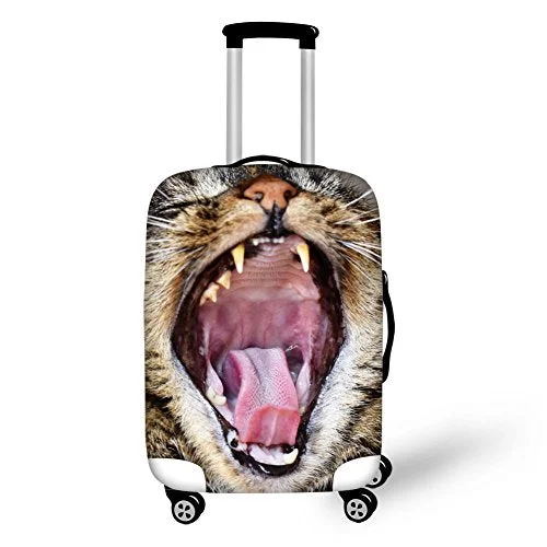 Suitcase with lightweight frame-Bigcardesigns Roaring Kitty Spandex 26"-30" Luggage Protective Covers