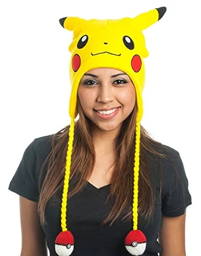 Suitcase for heavy loads-Bioworld Pokemon Pikachu Laplander Fleece Beanie Cap With Ears