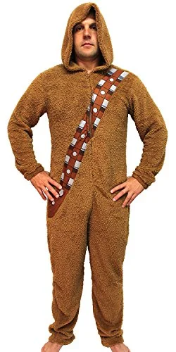 Suitcase for cruise vacations-Bioworld Star Wars Chewbacca Wookiee Adult Hooded Costume Union Suit (Large)