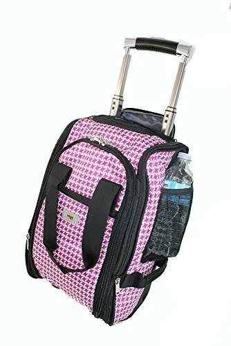 Suitcase with anti-theft design-Boardingblue United Airlines Rolling Personal Item Under Seat Pink