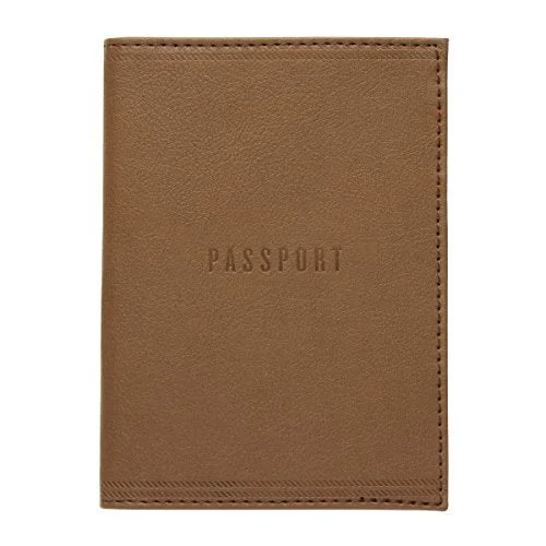 Suitcase for extended travel-C.R. Gibson Passport Cover, Brown Leatherette