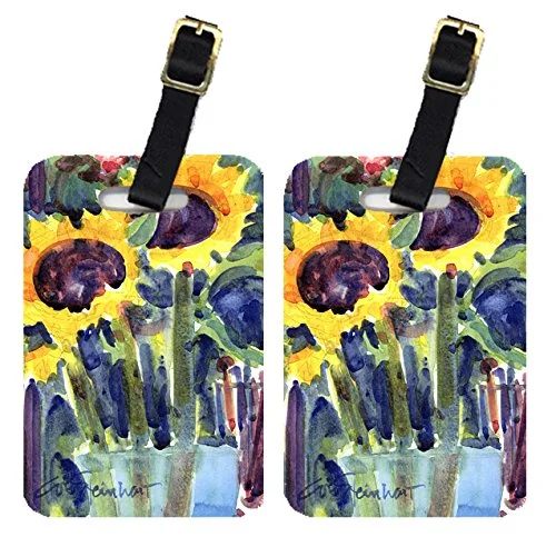 Suitcase with protective shell-Carolines Treasures 6049Bt Flowers - Sunflower Luggage Tag - Pair 2, 4 X 2.75 In.