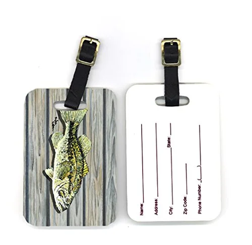 Suitcase for travel gear-Carolines Treasures 8493Bt 4 X 2.75 In. Pair Of Fish Bass Small Mouth Luggage Tag