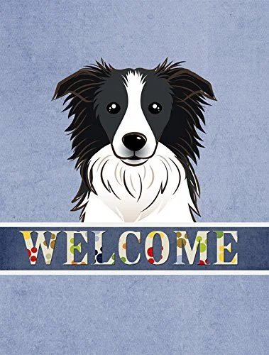 Suitcase with sleek logos-Caroline'S Treasures Bb1427Gf Border Collie Welcome Flag, Small, Multicolor