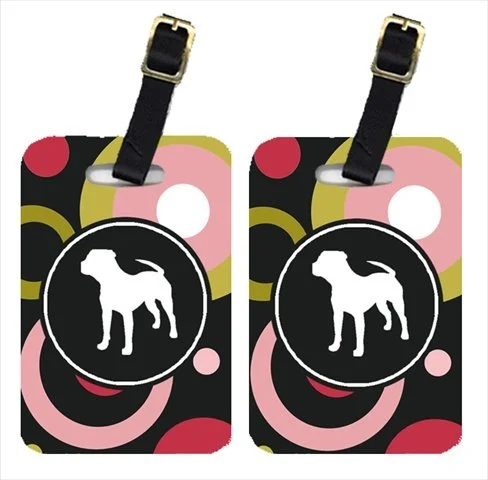 Suitcase with adjustable handles-Carolines Treasures Kj1153Bt Pit Bull Luggage Tags - Pair Of 2