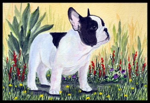 Suitcase for family vacations-Caroline'S Treasures Ss8109Jmat French Bulldog Indoor Or Outdoor Doormat, 24" X 36", Multicolor