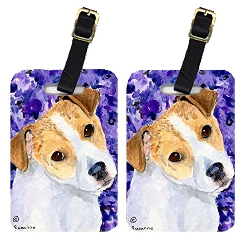 Suitcase for beach getaways-Carolines Treasures Ss8740Bt Jack Russell Terrier Luggage Tag - Pair 2, 4 X 2.75 In.