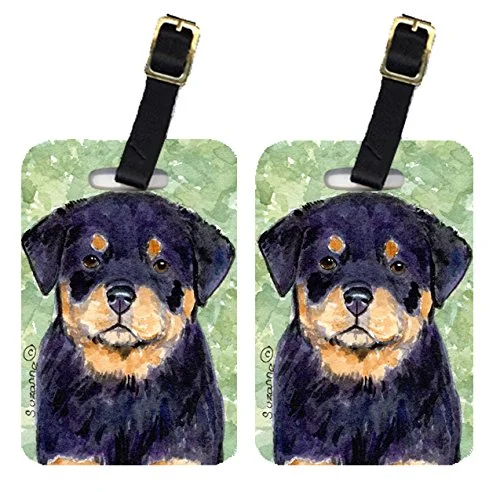 Suitcase for extended trips-Carolines Treasures Ss8929Bt Rottweiler Luggage Tag - Pair 2, 4 X 2.75 In.