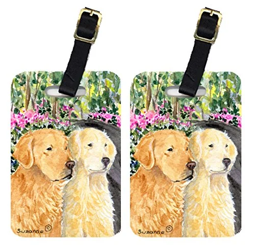 Suitcase with padded handles-Carolines Treasures Ss8974Bt Golden Retriever Luggage Tag - Pair 2, 4 X 2.75 In.