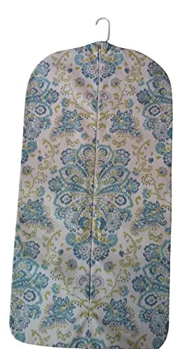 Suitcase with bright logos-Carry It Well Women'S Hanging Garment Bag Turquoise And Green Medallion