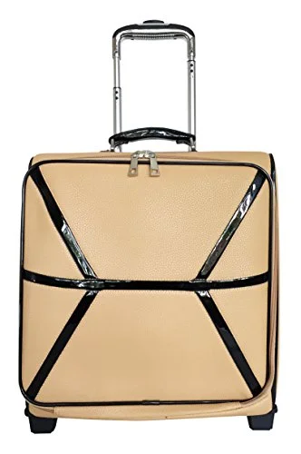 Suitcase with compact design-Carryon Laptop Computer Bag Rolling Travel Wheel Overnight Luggage Case Beige