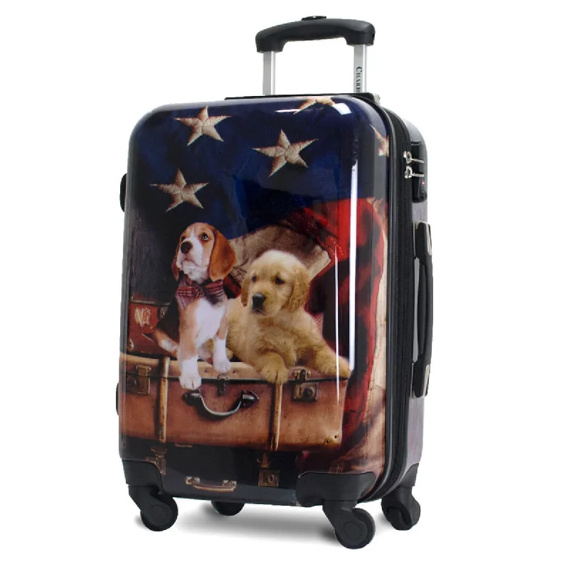 Suitcase with expandable compartments-Chariot Freedom Pups 20-Inch Carry-On Hardside Expandable Spinner Luggage