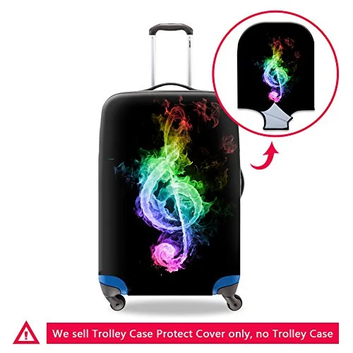 Suitcase with lockable zippers-Crazytravel S/M/L Suitcase Trunk Protector Luggage Covers For Men Lady Teenagers Music Print