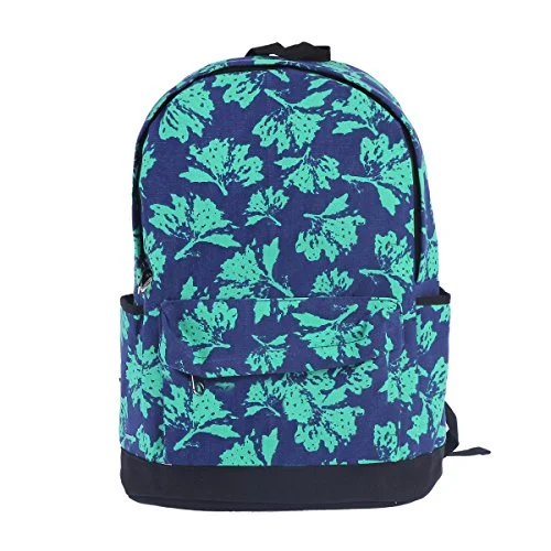 Suitcase with side straps-Damara Womens Maple Leaf Printed Canvas Weekender Shoulders Bag,Green