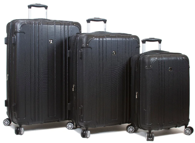 Suitcase for rugged travel-Dejuno Kingsley 3-Piece Hardside Spinner Luggage Set With TSA Lock