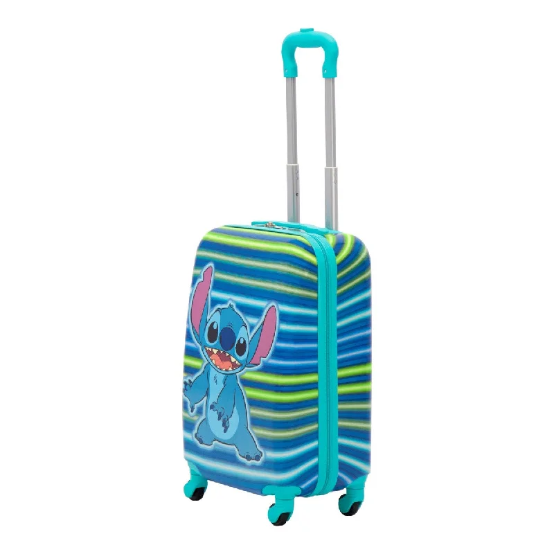 Suitcase with trendy logos-Disney Ful Stitch Neon Stripe Kids 21" Luggage