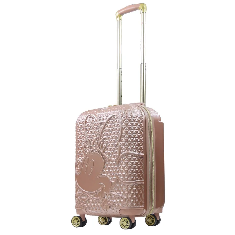 Suitcase with padded straps-Disney Minnie Mouse FŪL 22.5" Luggage Spinner Rose Gold