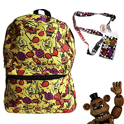 Suitcase for frequent travelers-Fnaf Five Nights At Freddy'S School Backpack Luggage Bag With Lanyard (Fnaf Cheese Melt)