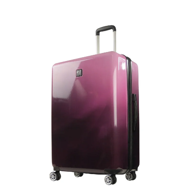 Suitcase for cruise vacations-Ful Impulse Ombre Hardside Spinner 31" Luggage, Pink