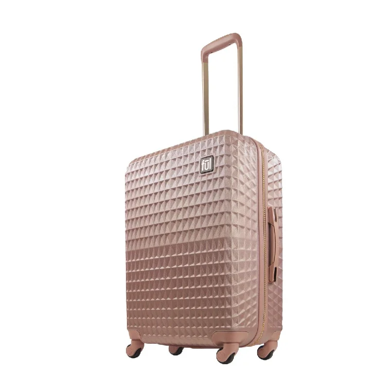 Suitcase with ergonomic handle-Geo 26" Hardsided Spinner Luggage Rose Gold